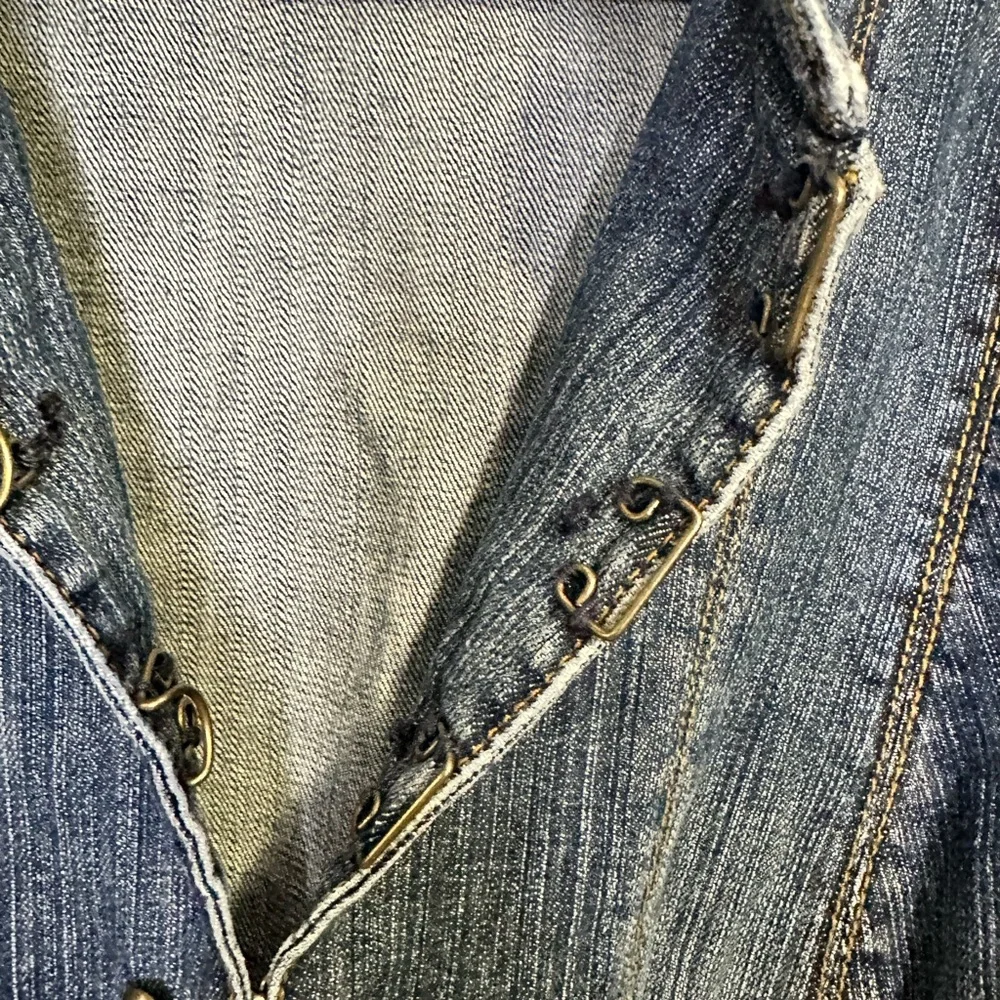 Faded Glory Jean Jacket with Stud and hook and bar closures Band Boho Glam Biker - Picture 3 of 7